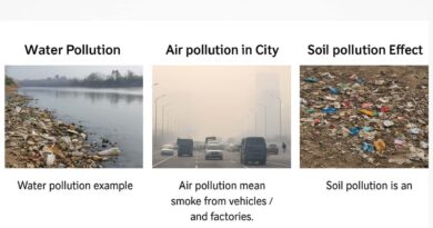 environmental pollution, water pollution and soil pollution Paragraph and Composition