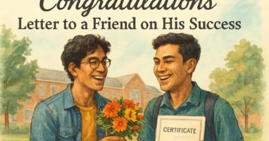 Congratulations Letter to a Friend on His Success For School, College and University