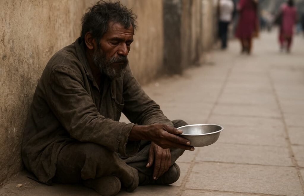 Street Beggar Composition: A Glimpse into Poverty and Survival