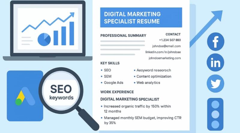 Professional Digital Marketing Resume Sample – SEO & SEM Specialist